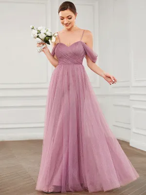 Taille Personnalisée Robe demoiselle d'honneur Tulle Bretelles fines