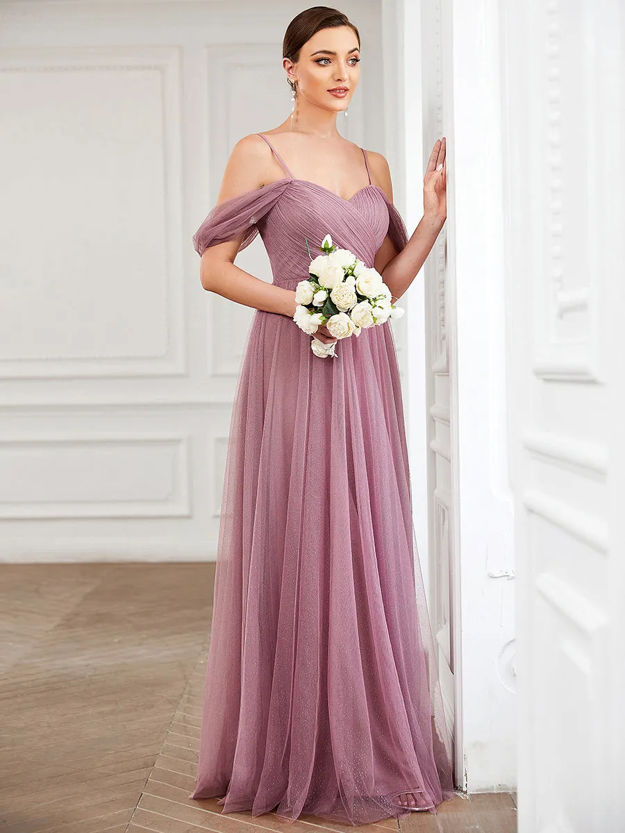 Taille Personnalisée Robe demoiselle d'honneur Tulle Bretelles fines