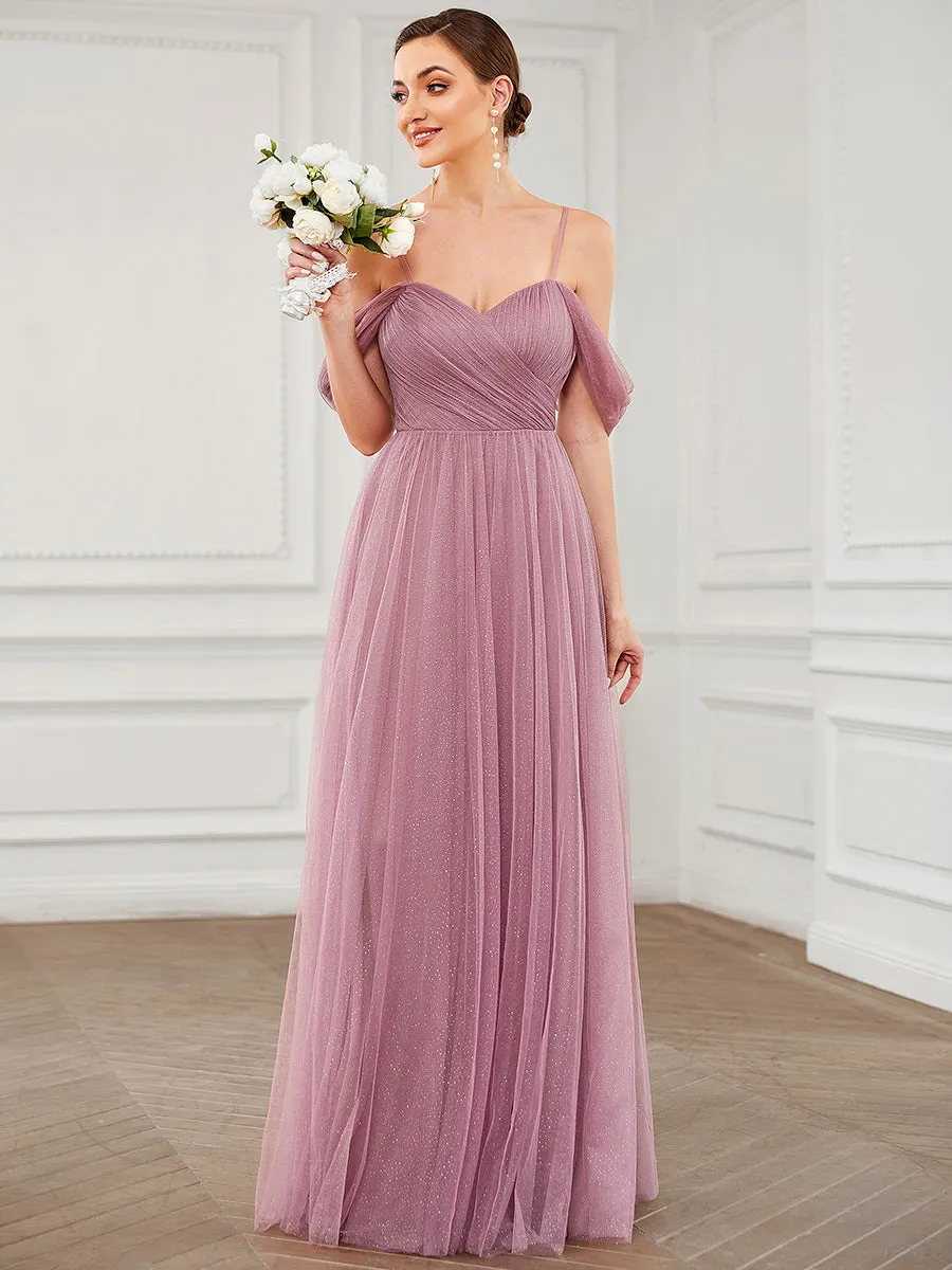 Taille Personnalisée Robe demoiselle d'honneur Tulle Bretelles fines