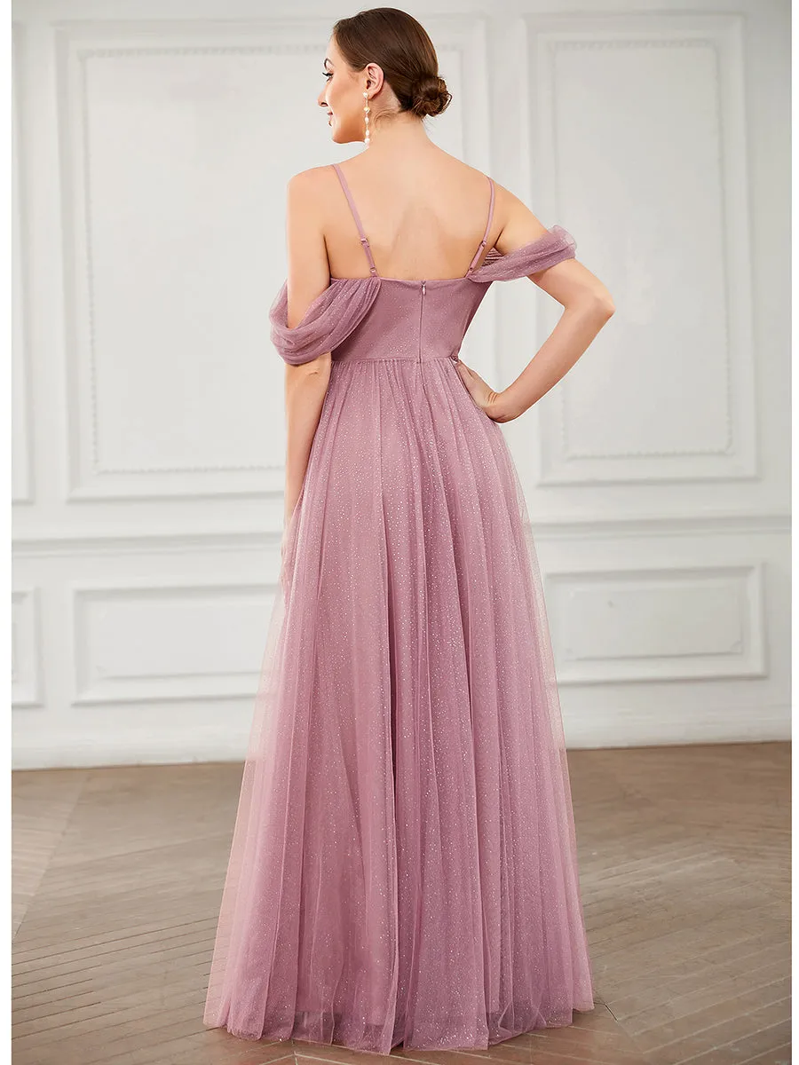 Taille Personnalisée Robe demoiselle d'honneur Tulle Bretelles fines