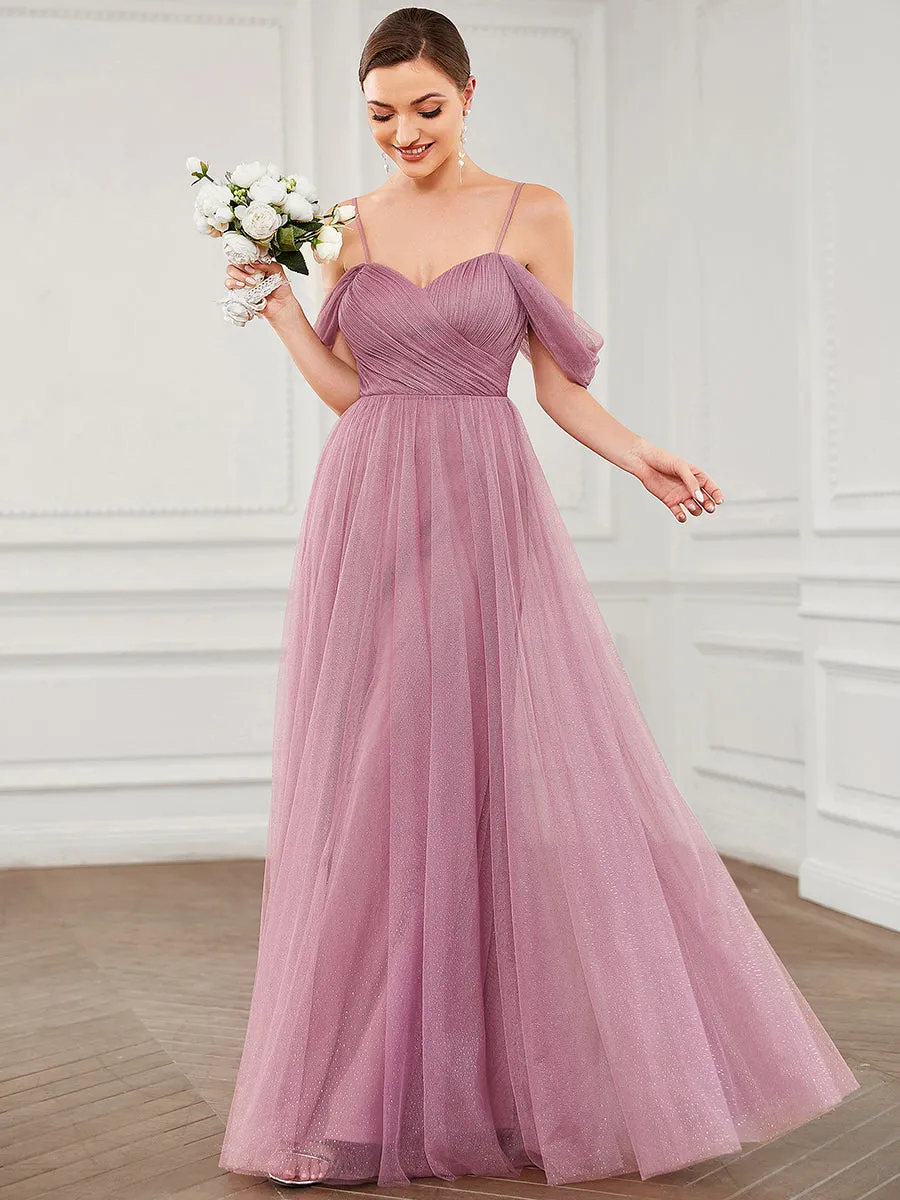 Taille Personnalisée Robe demoiselle d'honneur Tulle Bretelles fines