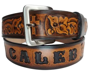 The "Joshua 24:15" Name Leather Belt