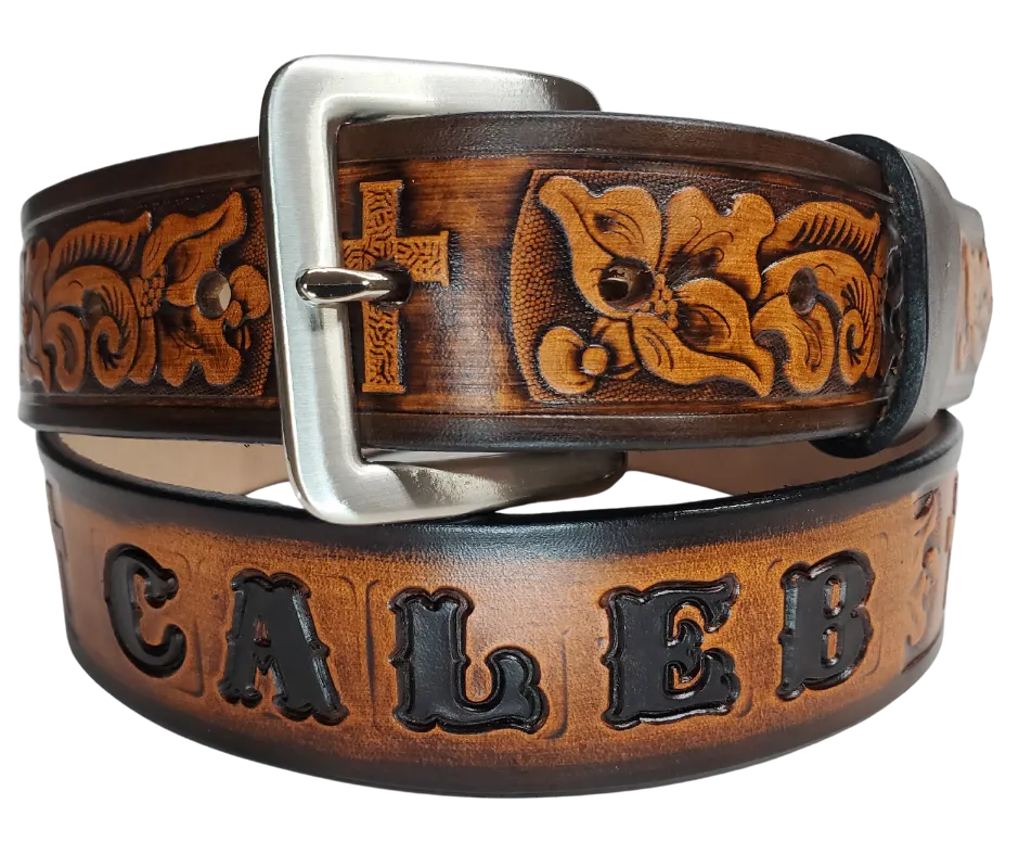 The "Joshua 24:15" Name Leather Belt