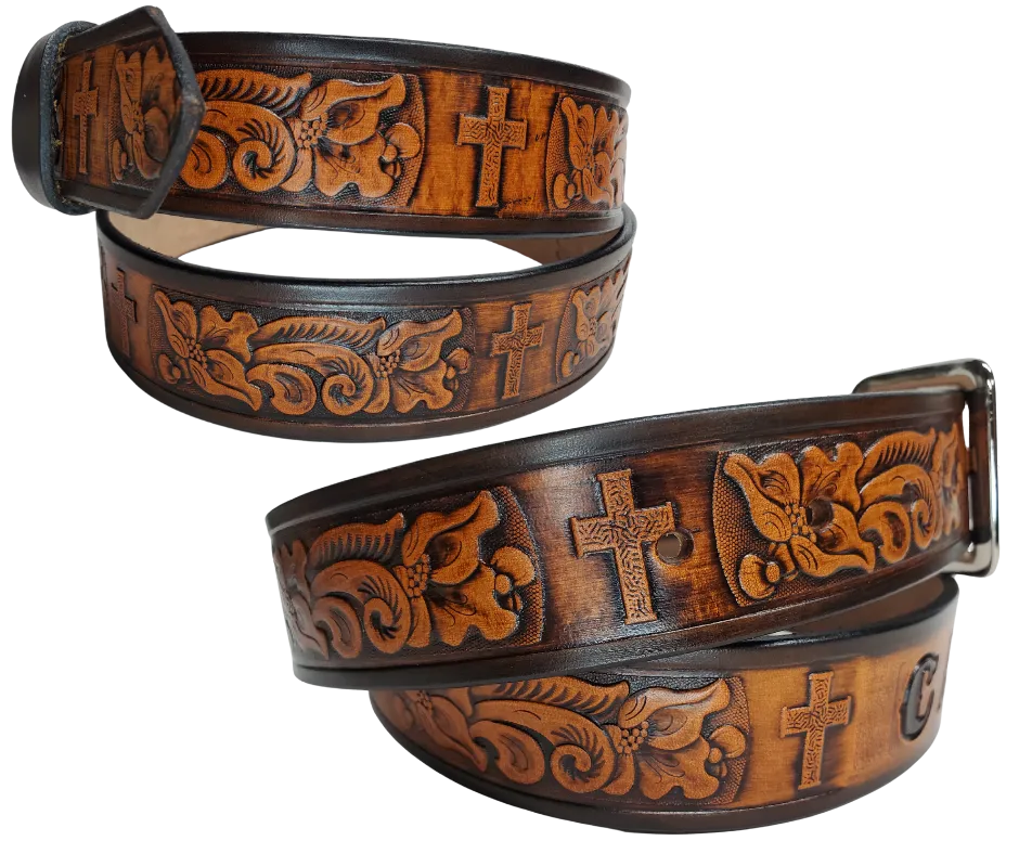 The "Joshua 24:15" Name Leather Belt