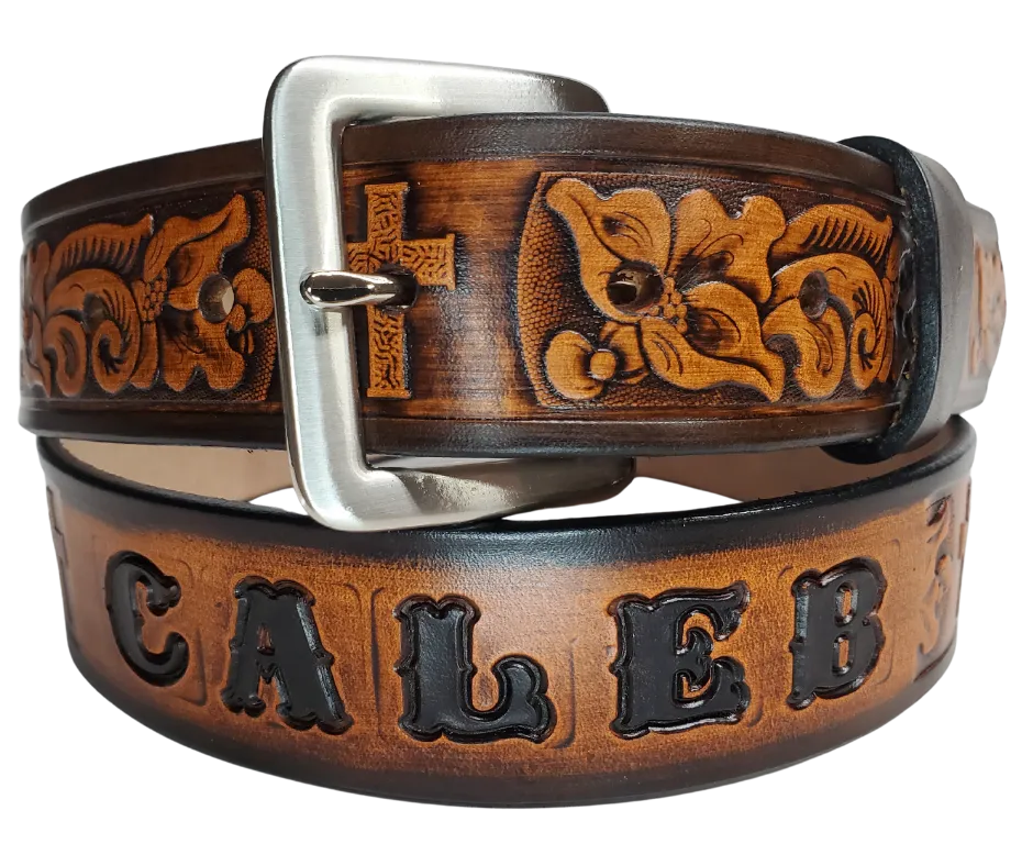 The "Joshua 24:15" Name Leather Belt
