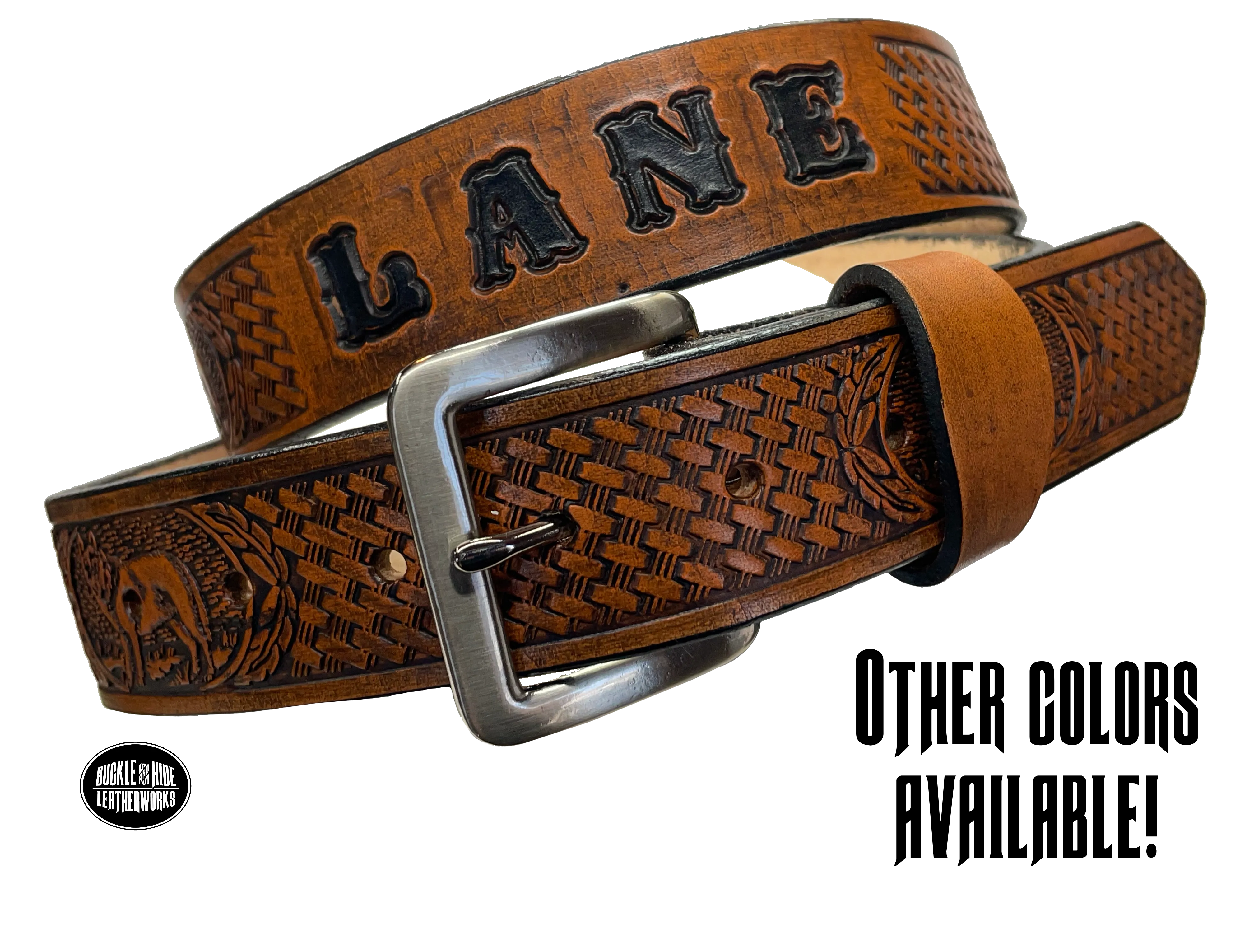 The "Lone Wolf" Name Leather Belt
