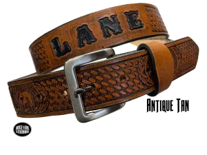 The "Lone Wolf" Name Leather Belt