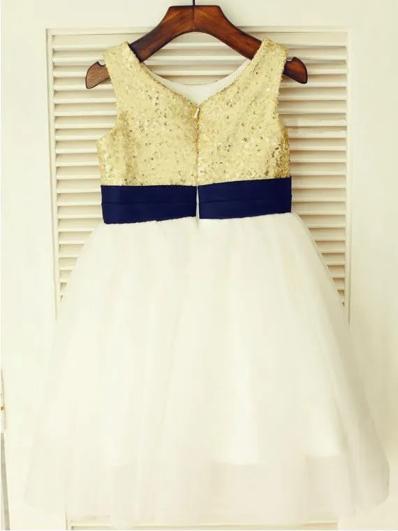 Tulle Princess Scoop Sleeveless Flower Dress Dresses With Hand-Made Flower