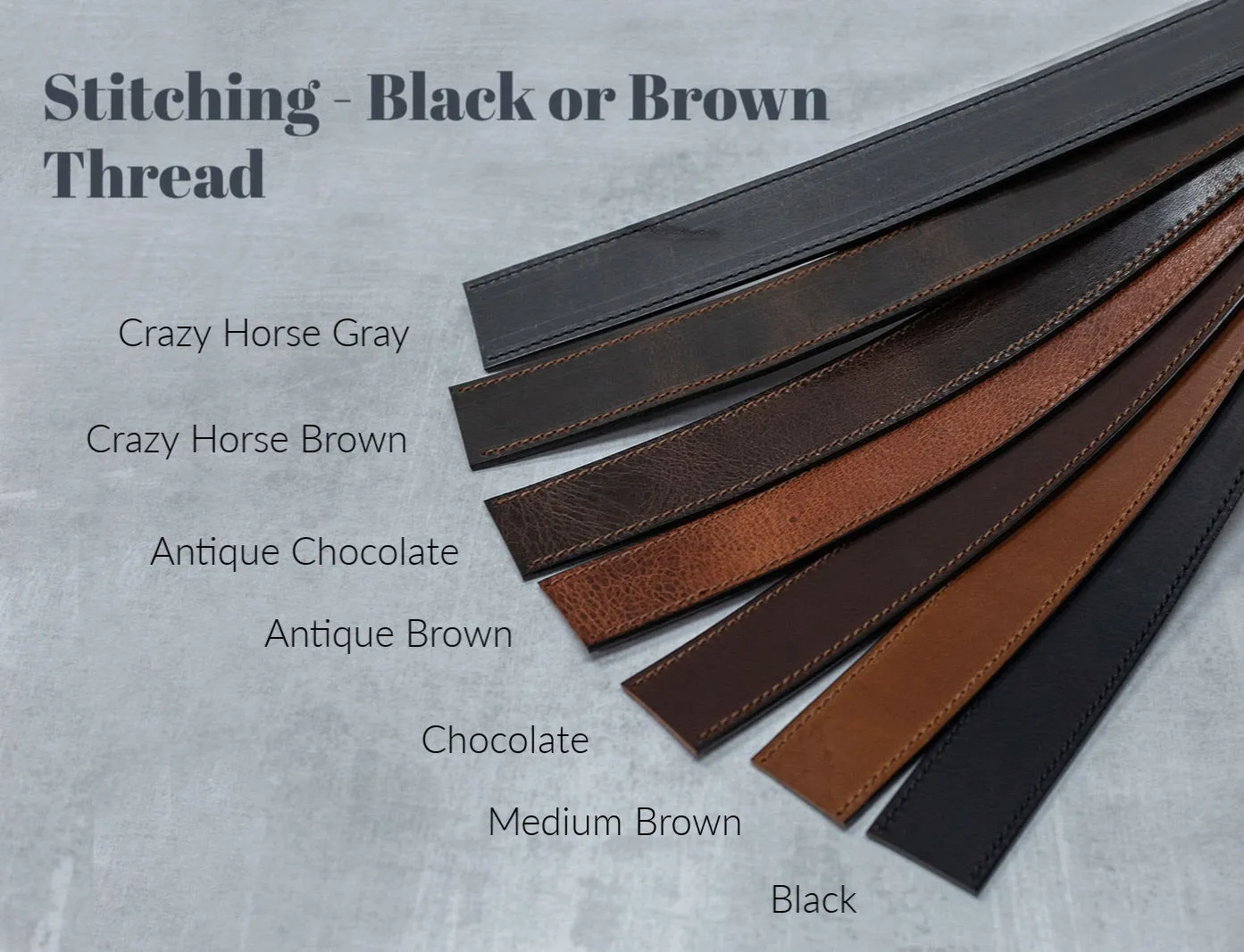 Water Buffalo Leather Belt, 1-1/2" wide, Square Buckle [Quick Ship]
