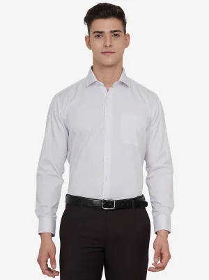White & Purple Striped Regular Fit Formal Shirt | JadeBlue