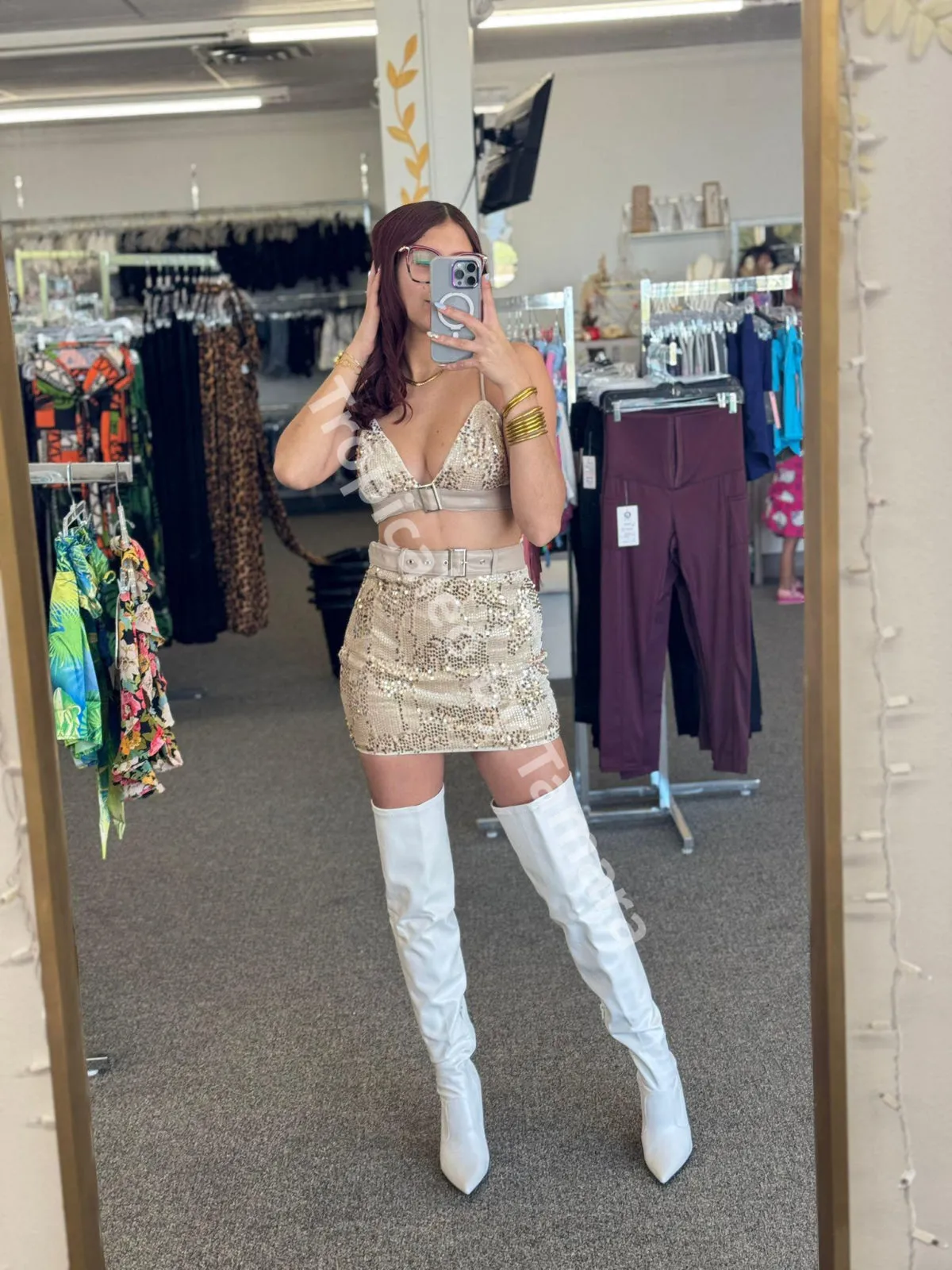 White Knee-High Boots