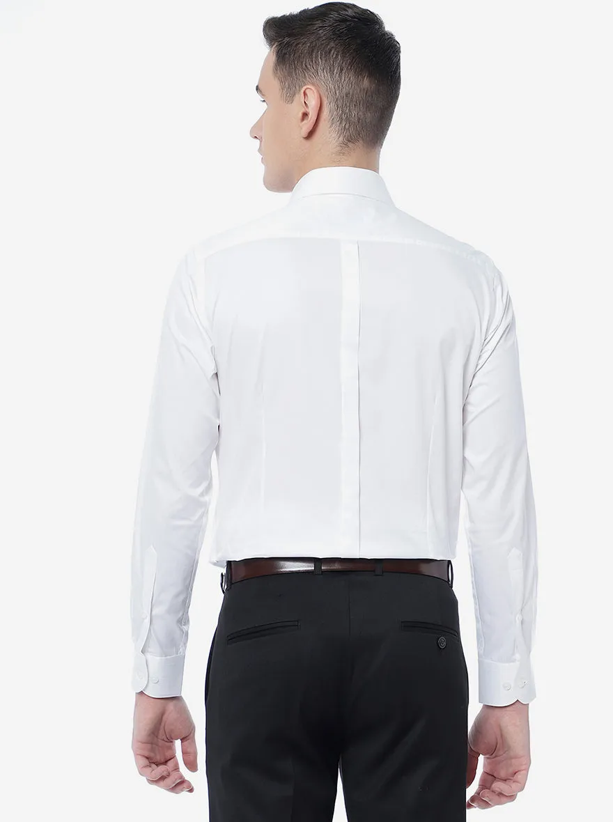 White Solid Slim Fit Formal Shirt | JadeBlue