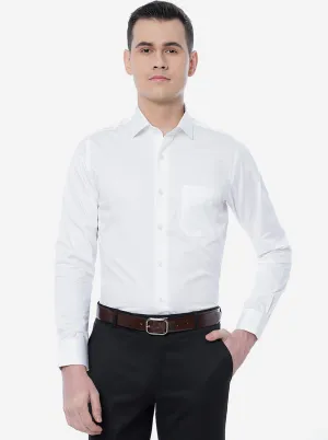 White Solid Slim Fit Formal Shirt | JadeBlue