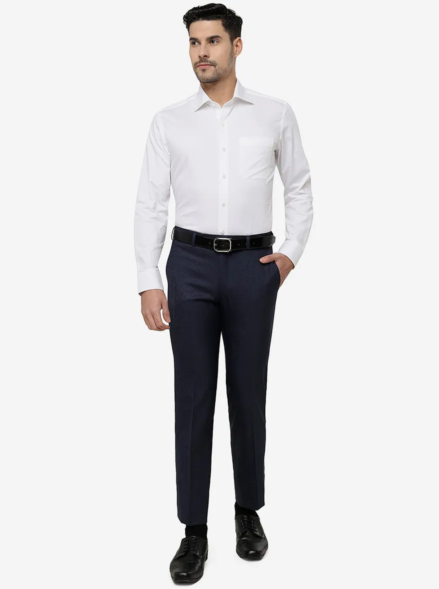 White Solid Slim Fit Formal Shirt | Metal