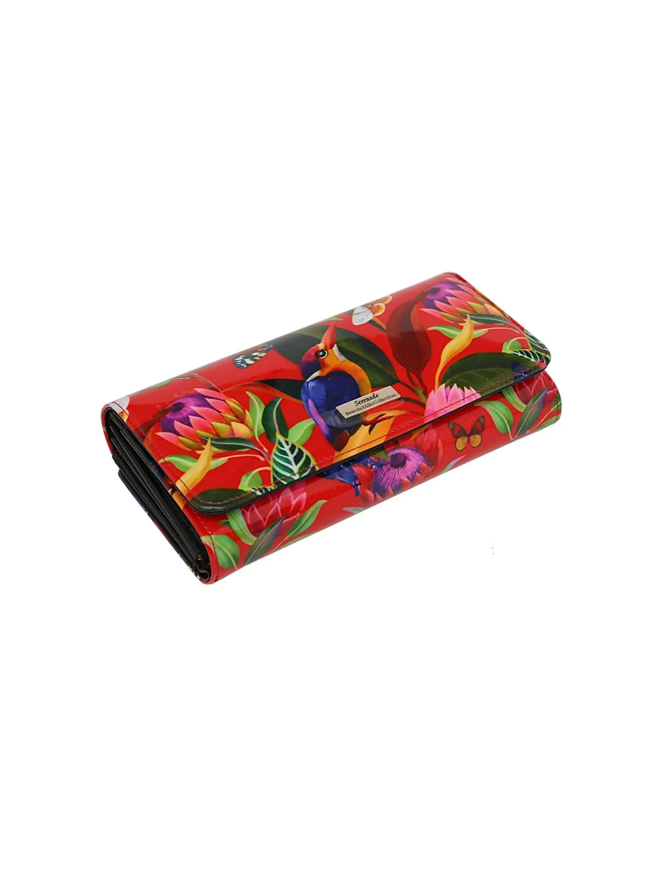 WILDFLOWER LGE RFID PATENT LEATHER WALLET- WSN2401-SALE