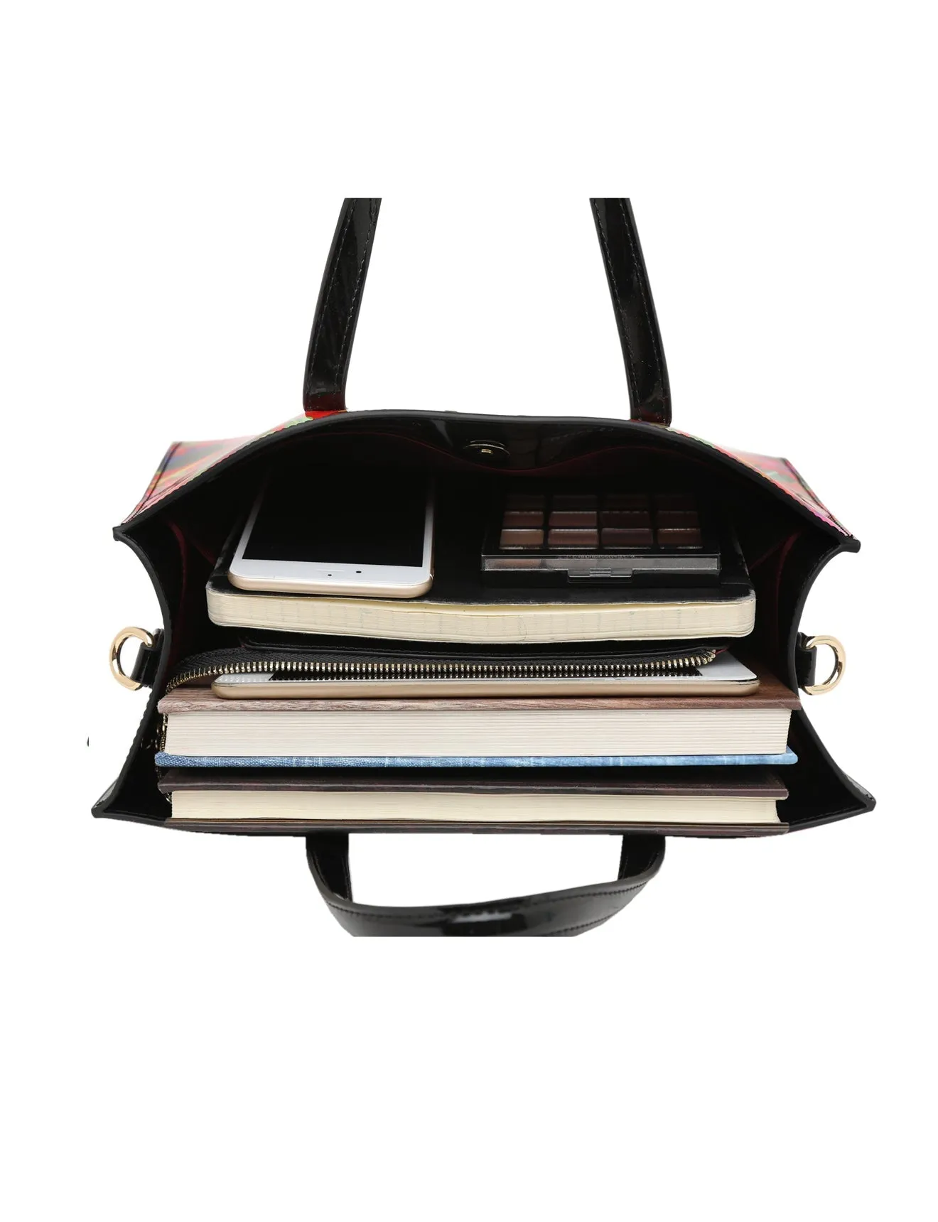 WILDFLOWER PATENT LEATHER GRIP HANDLE BAG- SN24-0821- SALE