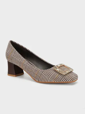 Women's "RAGNAR" Decorated Block Heel Courts