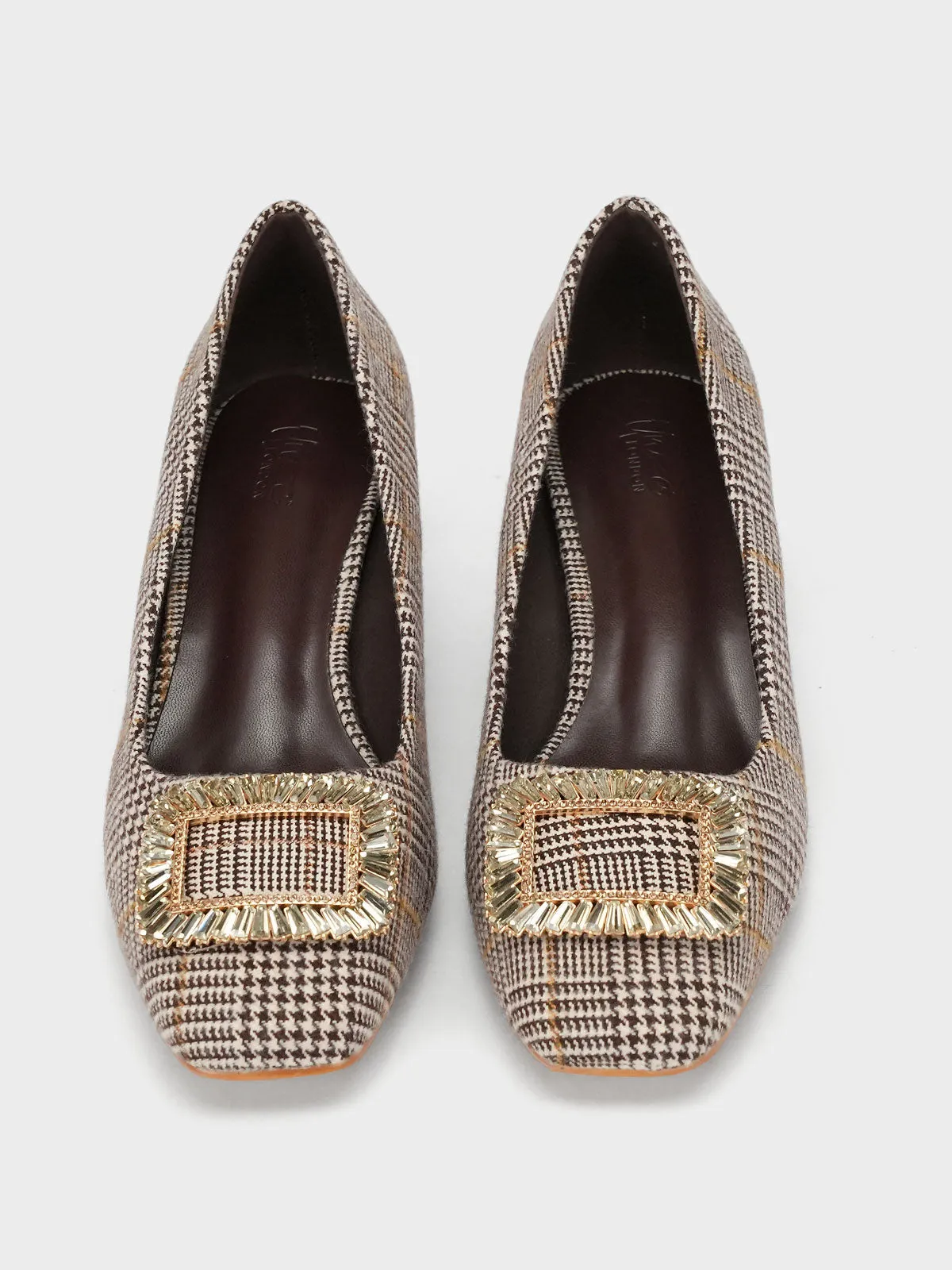 Women's "RAGNAR" Decorated Block Heel Courts