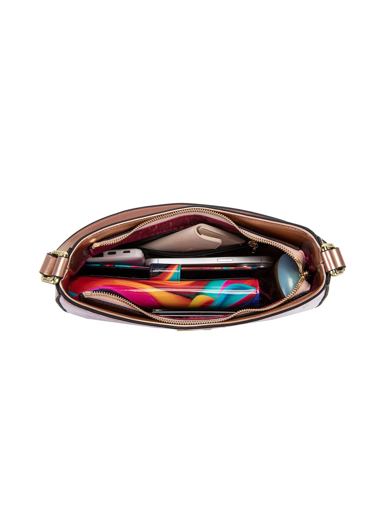 ZAHIRA PATENT LEATHER BAG WITH RFID- SF17-0822
